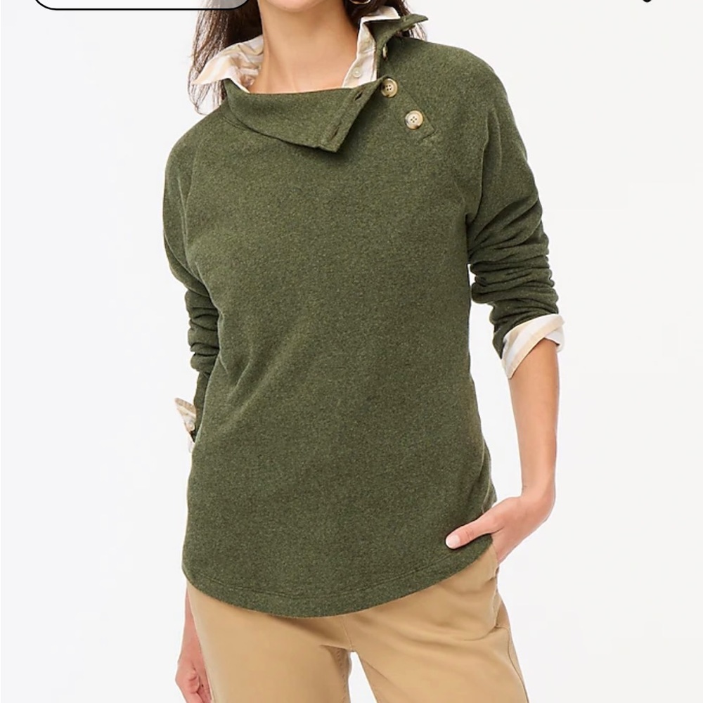 Jcrew Wide button-collar pullover sweatshirt